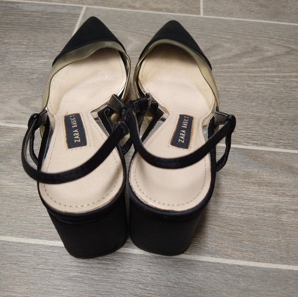 Zara Vynil Slingback Block Heel Pumps - Picture 5 of 9